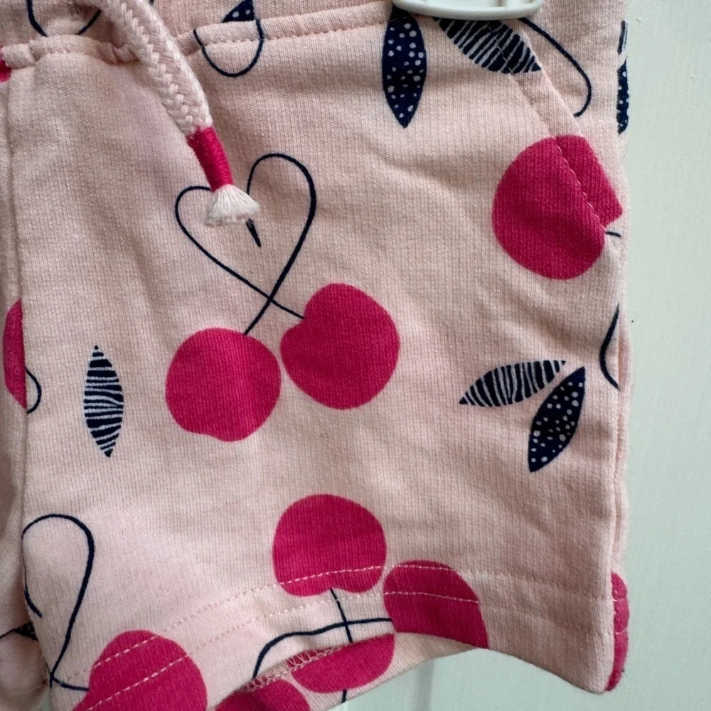 NWOT Okie Dokie 3M Girls Pink Cherry Print Soft Shorts